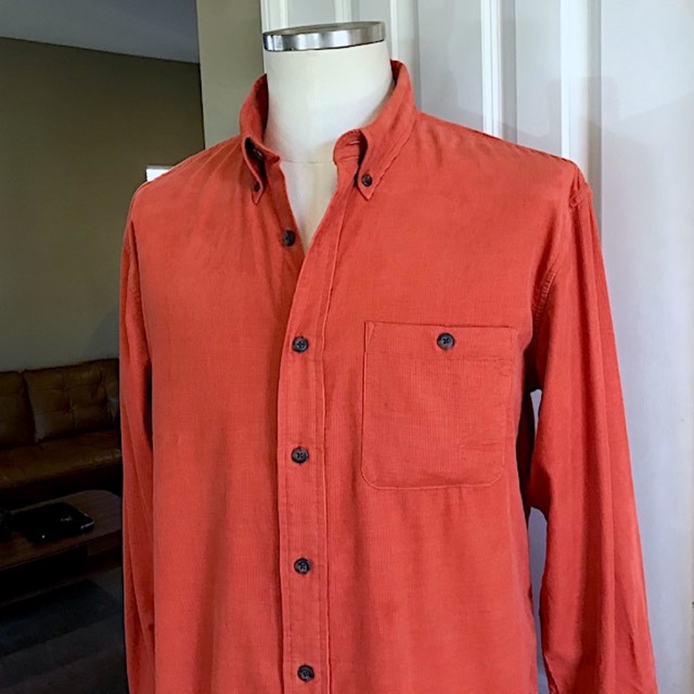 Pendleton "Wayne" Deep Orange Corduroy Button-Up … - image 8
